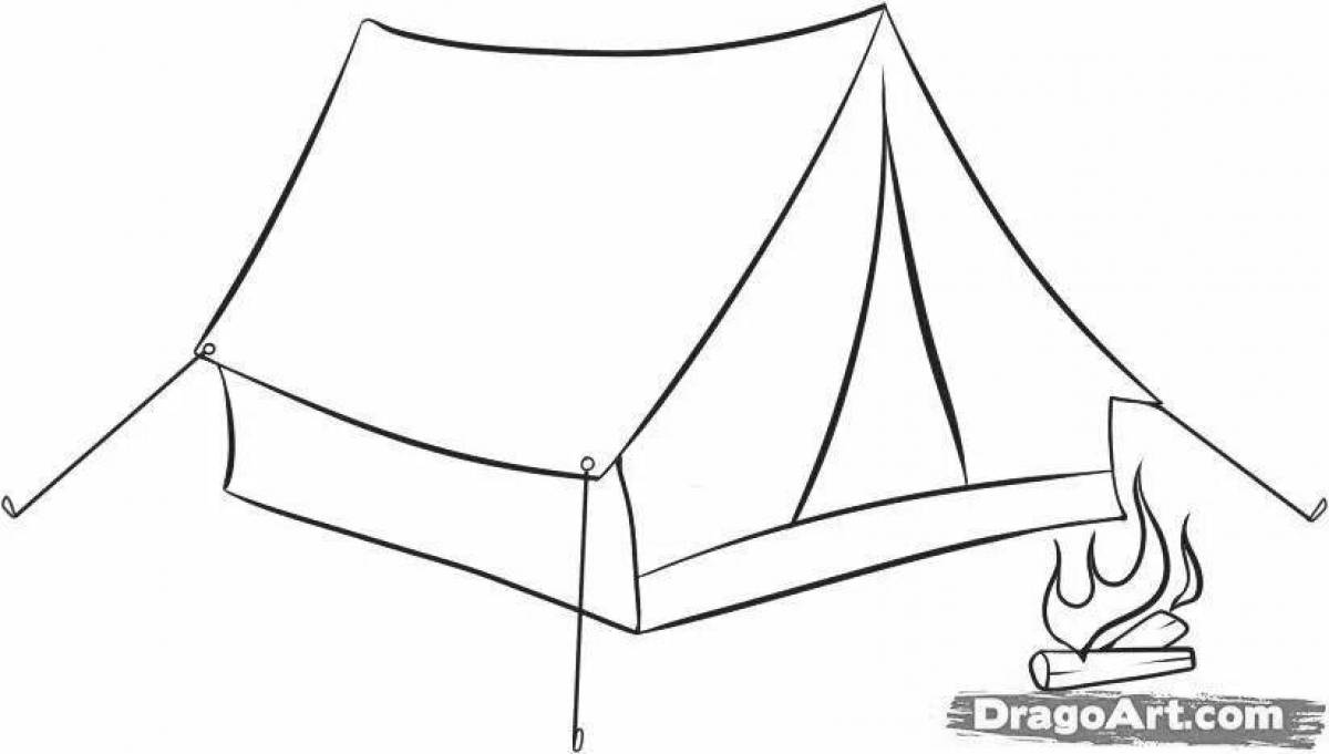 Sparkling tent coloring page