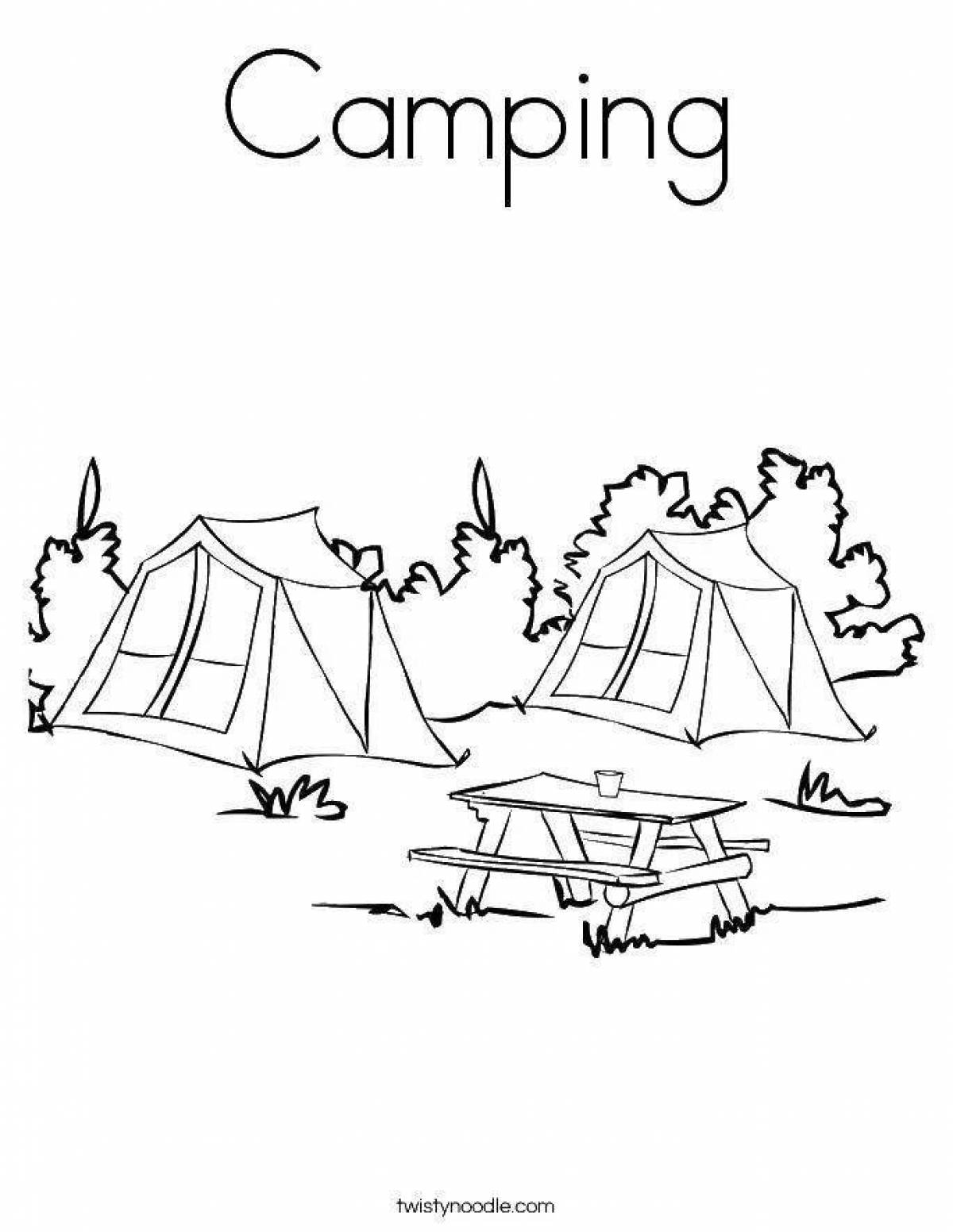 Crazy tent coloring page