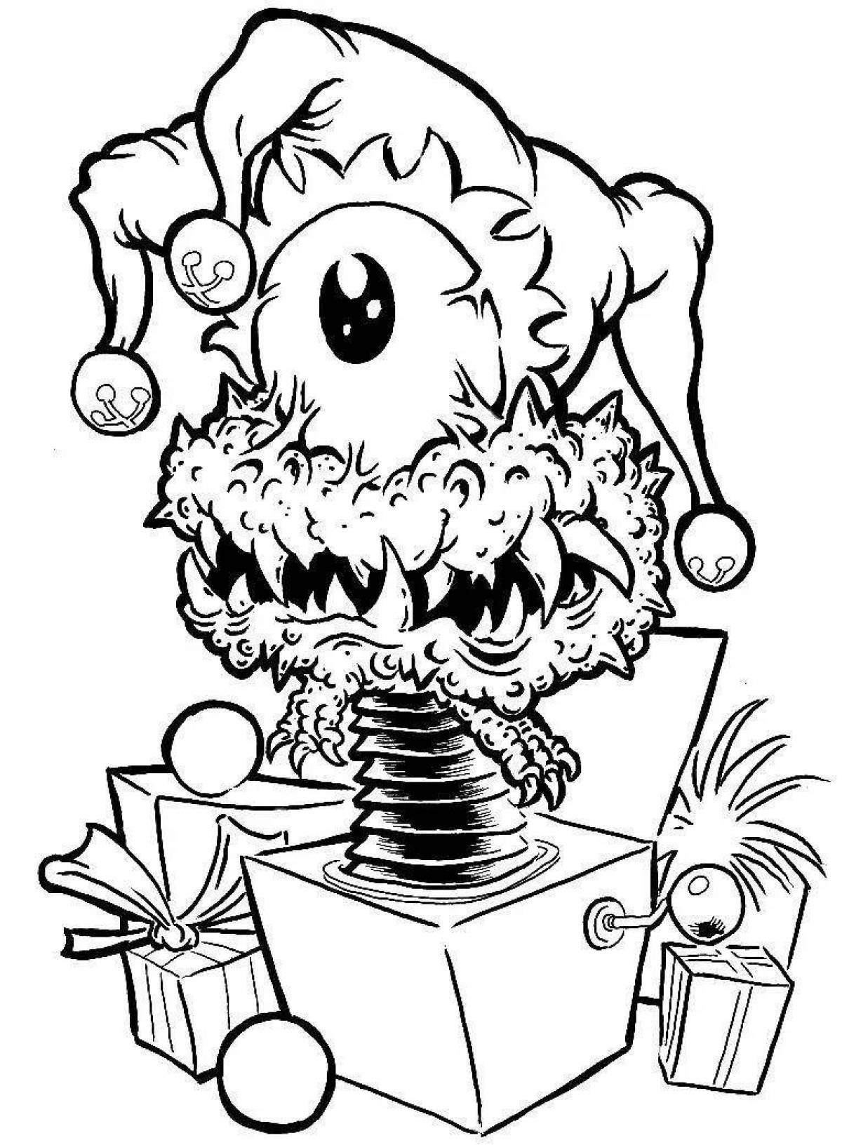 Spooky horror coloring page