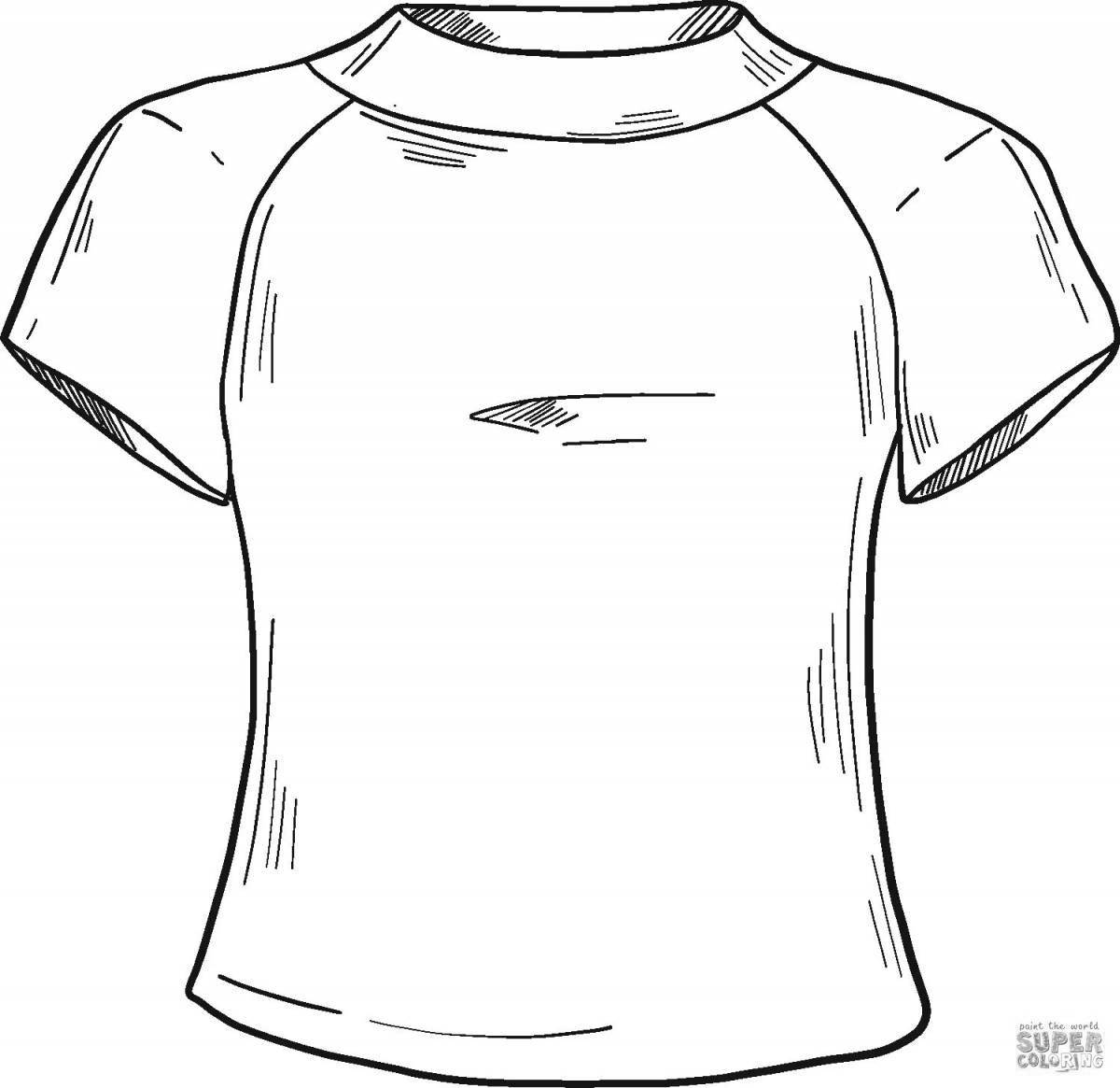 Coloring page with colorful t-shirt