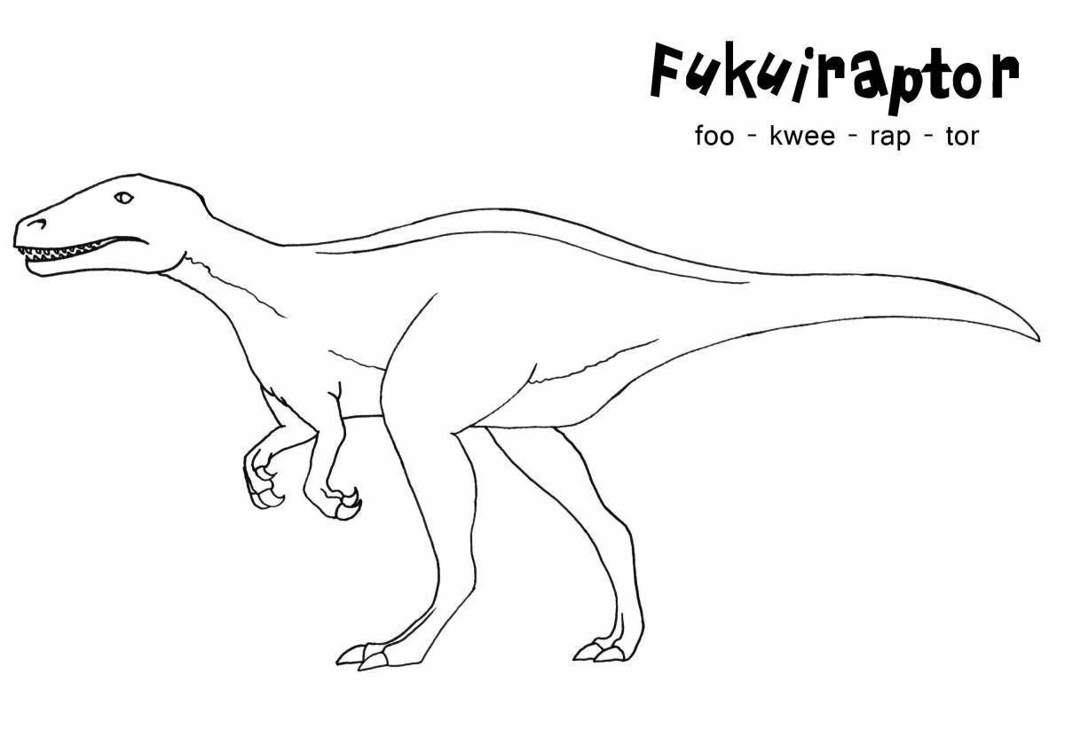 A strikingly colored velociraptor blue coloring page