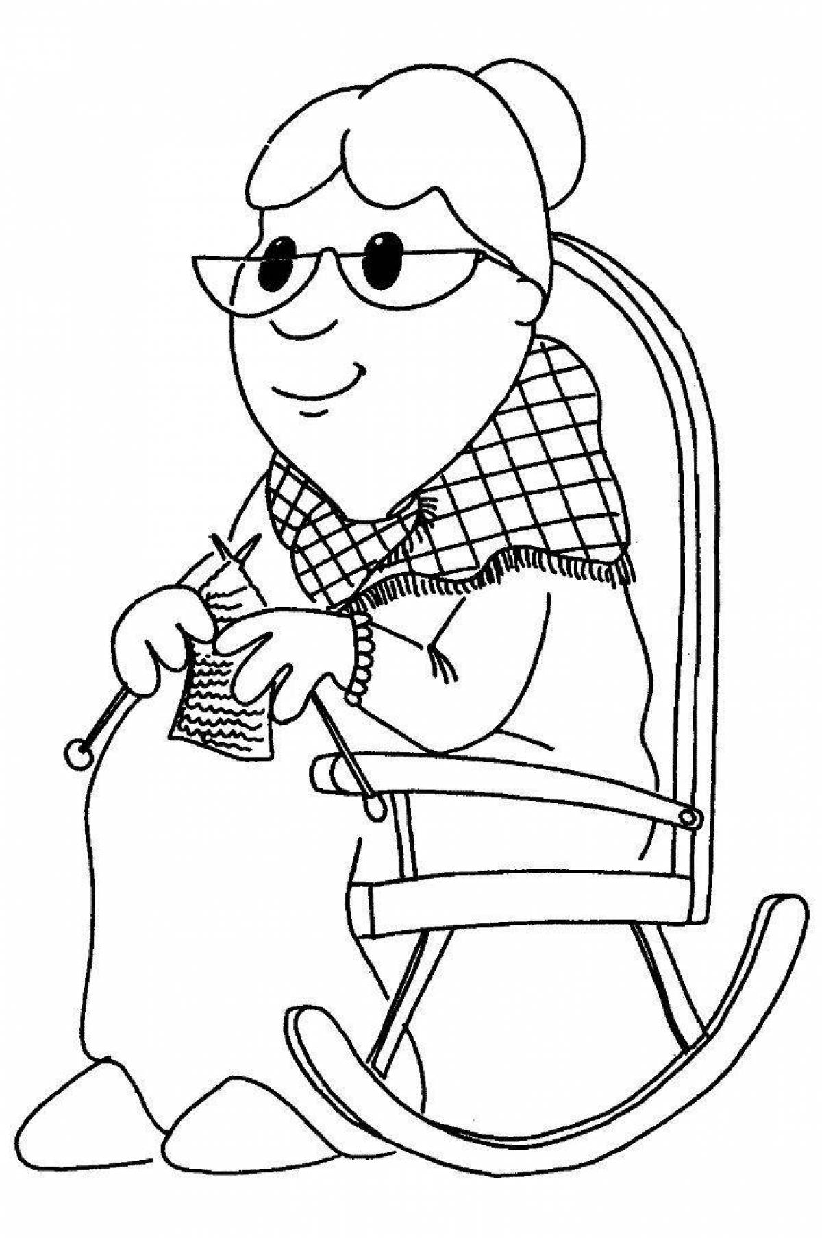Grandmother's adorable coloring page
