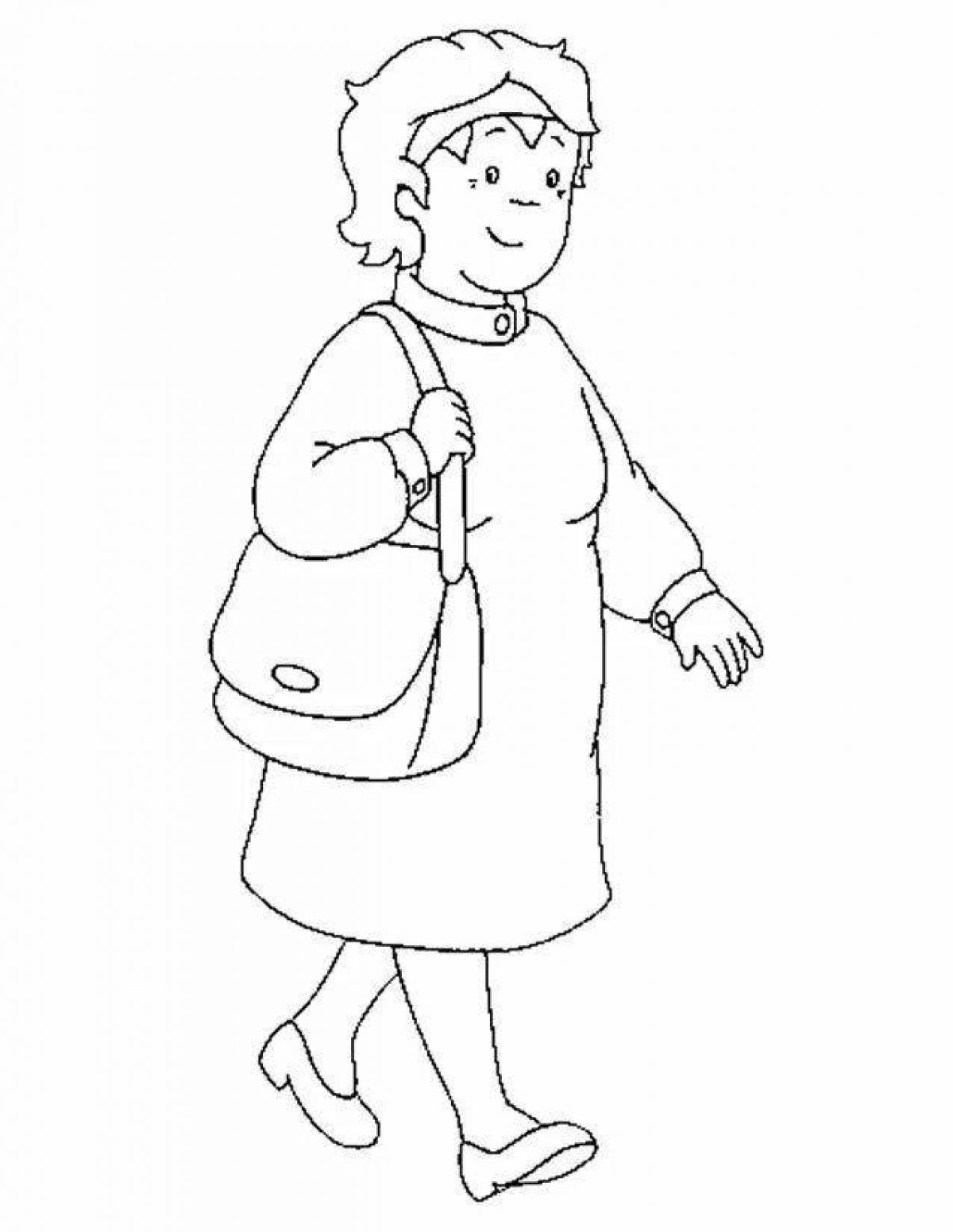 Grandmother's animated coloring page