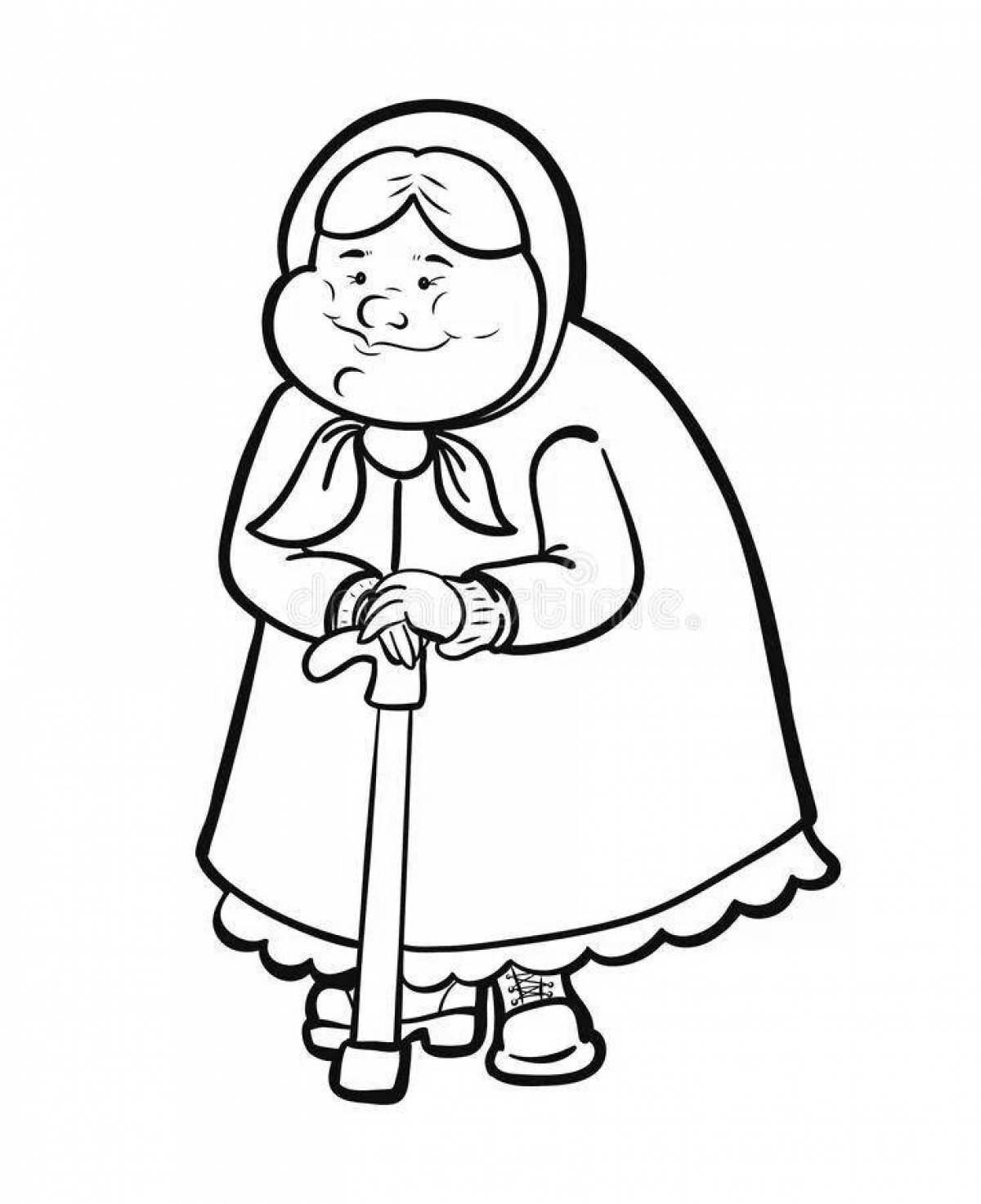 Gracious grandmother coloring page