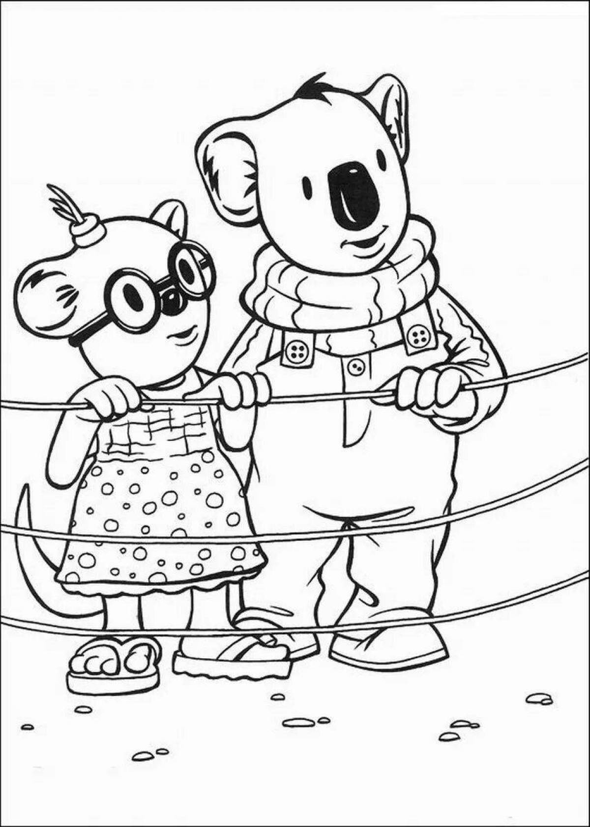 Colorful koala brothers coloring book