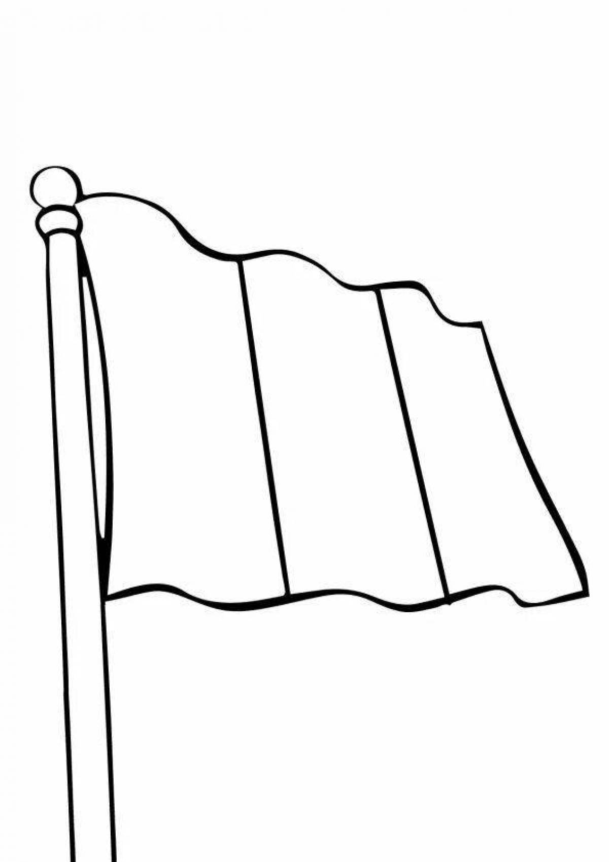 Раскраска праздничный флаг франции