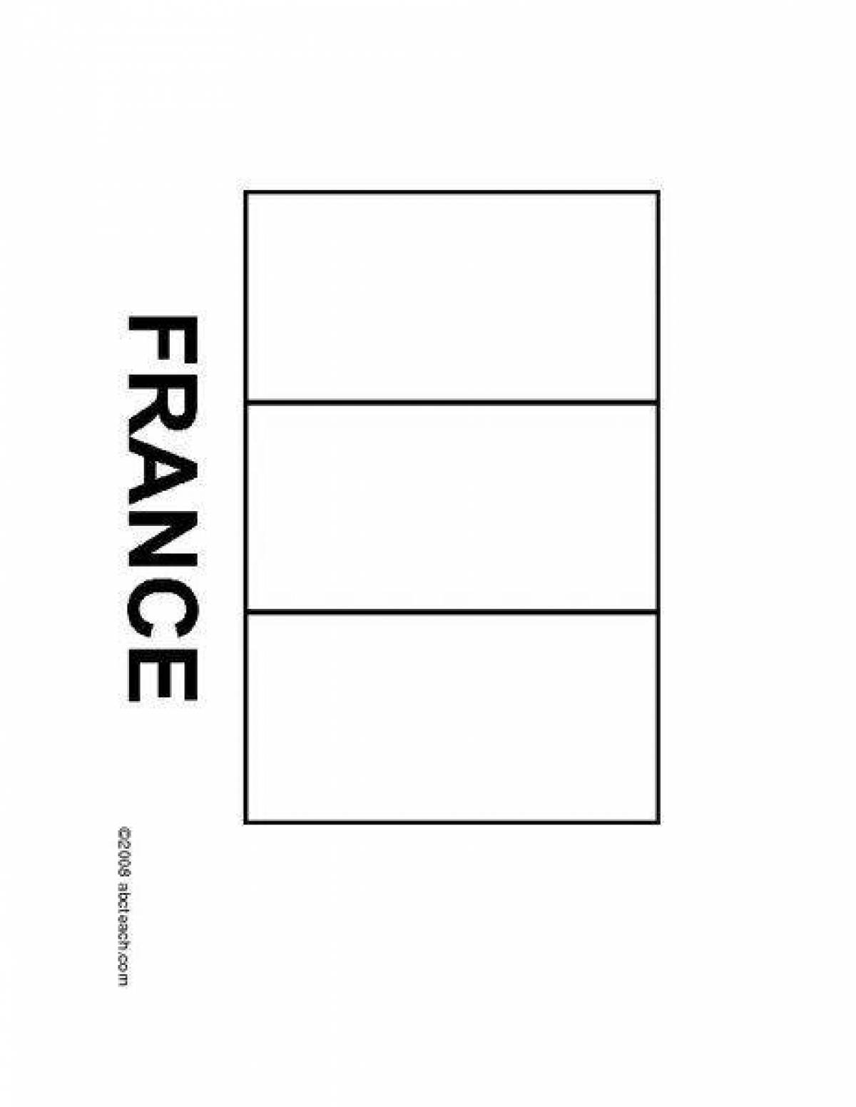 France shining flag coloring page