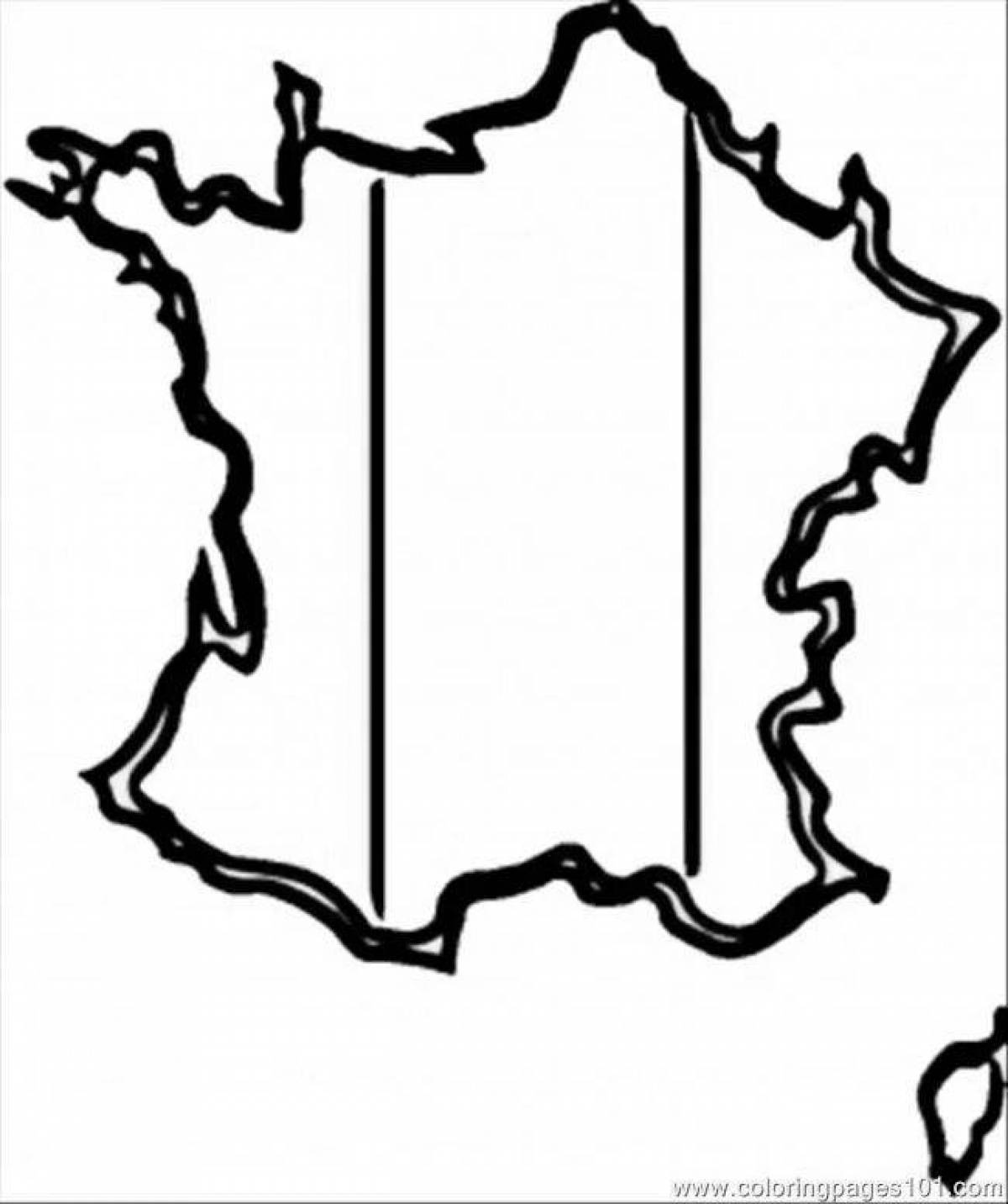 Colorfully detailed france flag coloring page