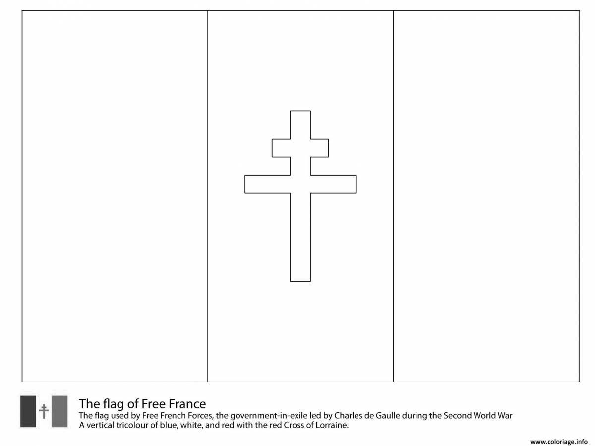 Раскраска Флаг Франции-ЧМ-2018
