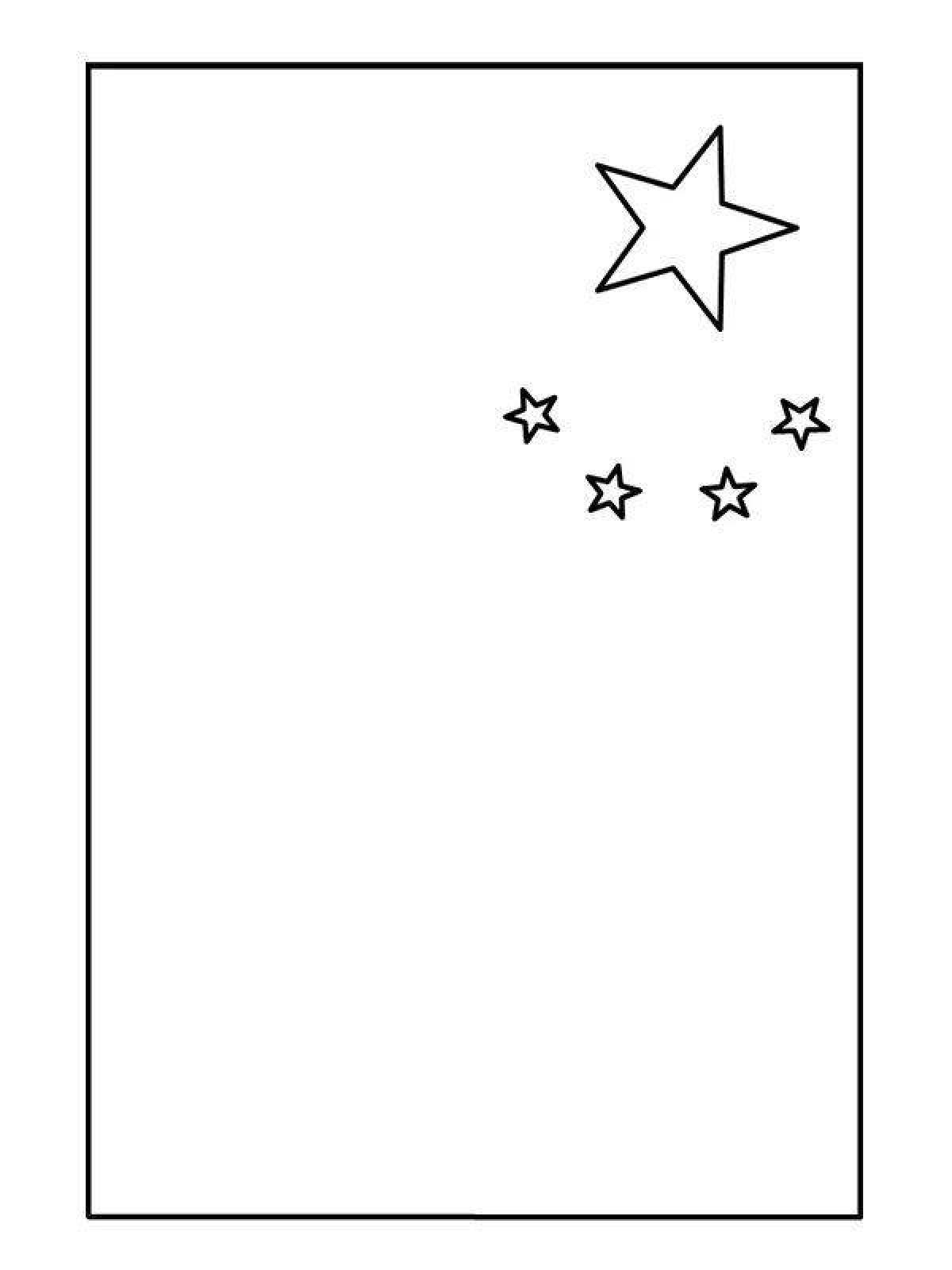 Chinese flag shining coloring page