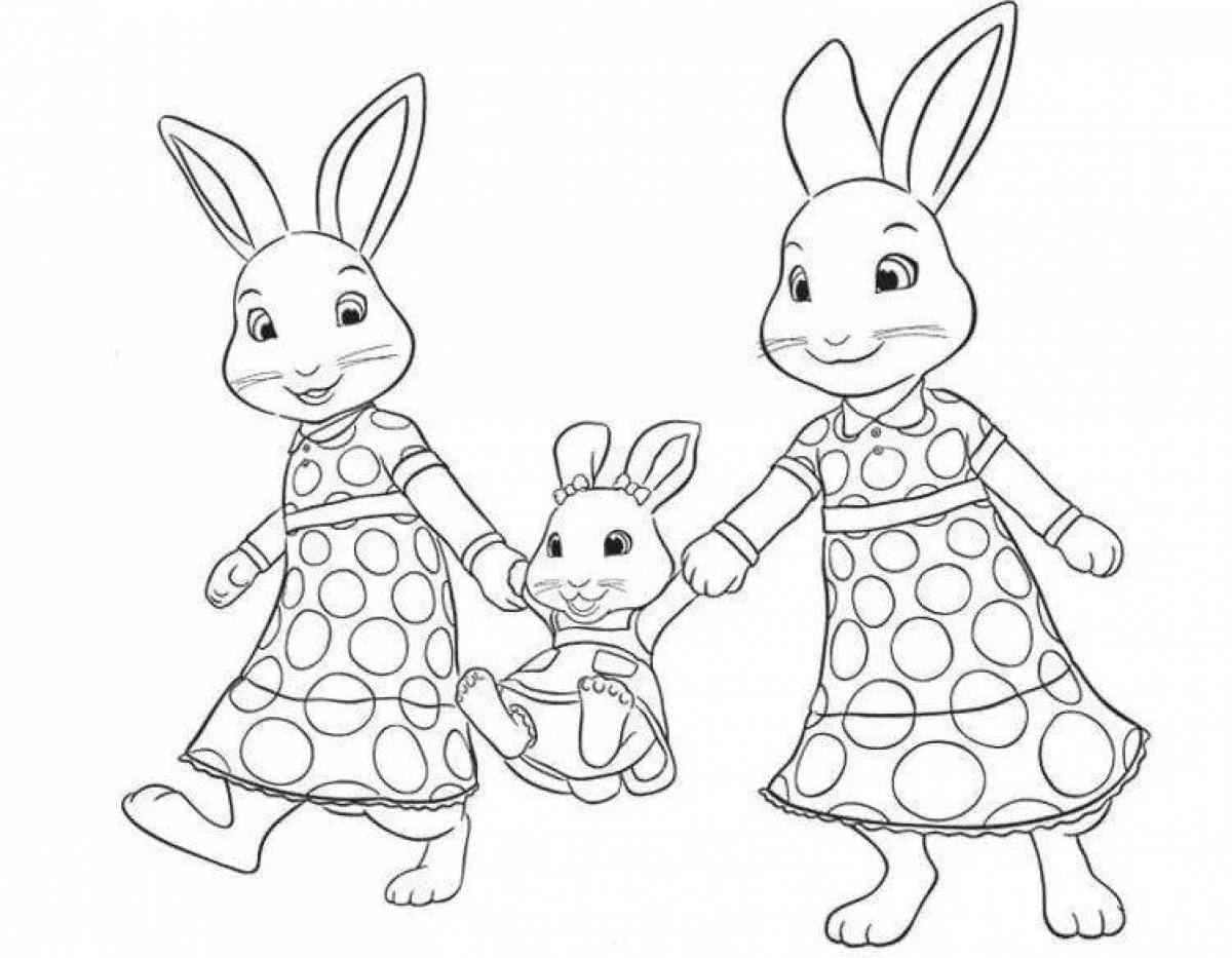 Naughty rabbit coloring page