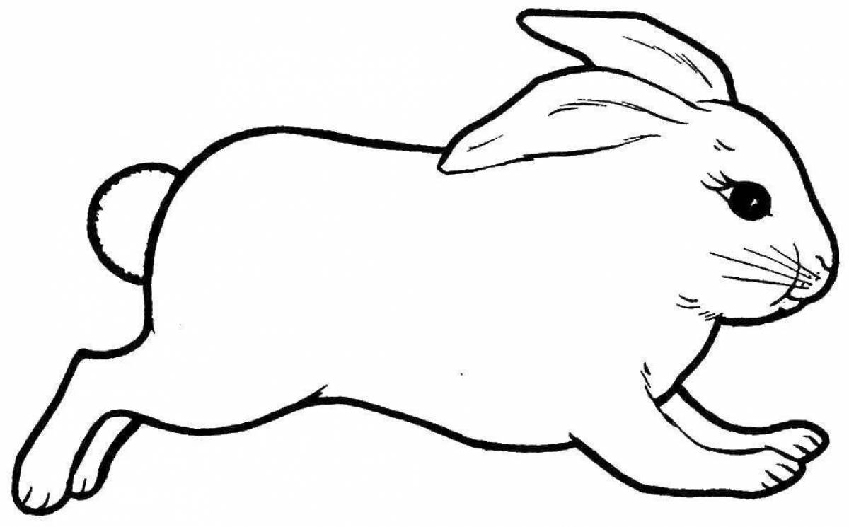 Shy rabbit coloring page