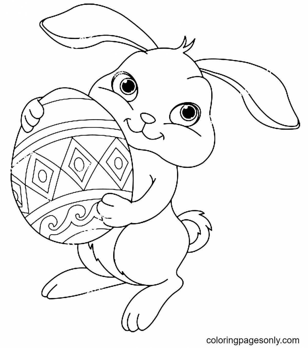 Fun coloring book for rabbits
