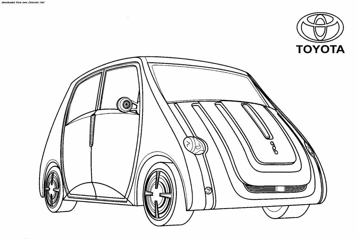 Colorful toyota car coloring page