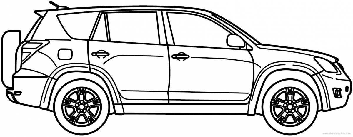 Coloring page stylish car toyota