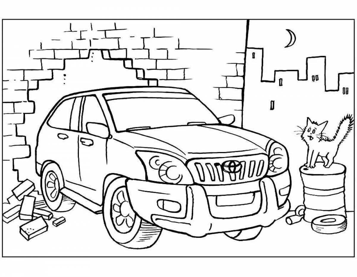 Toyota modern car coloring page