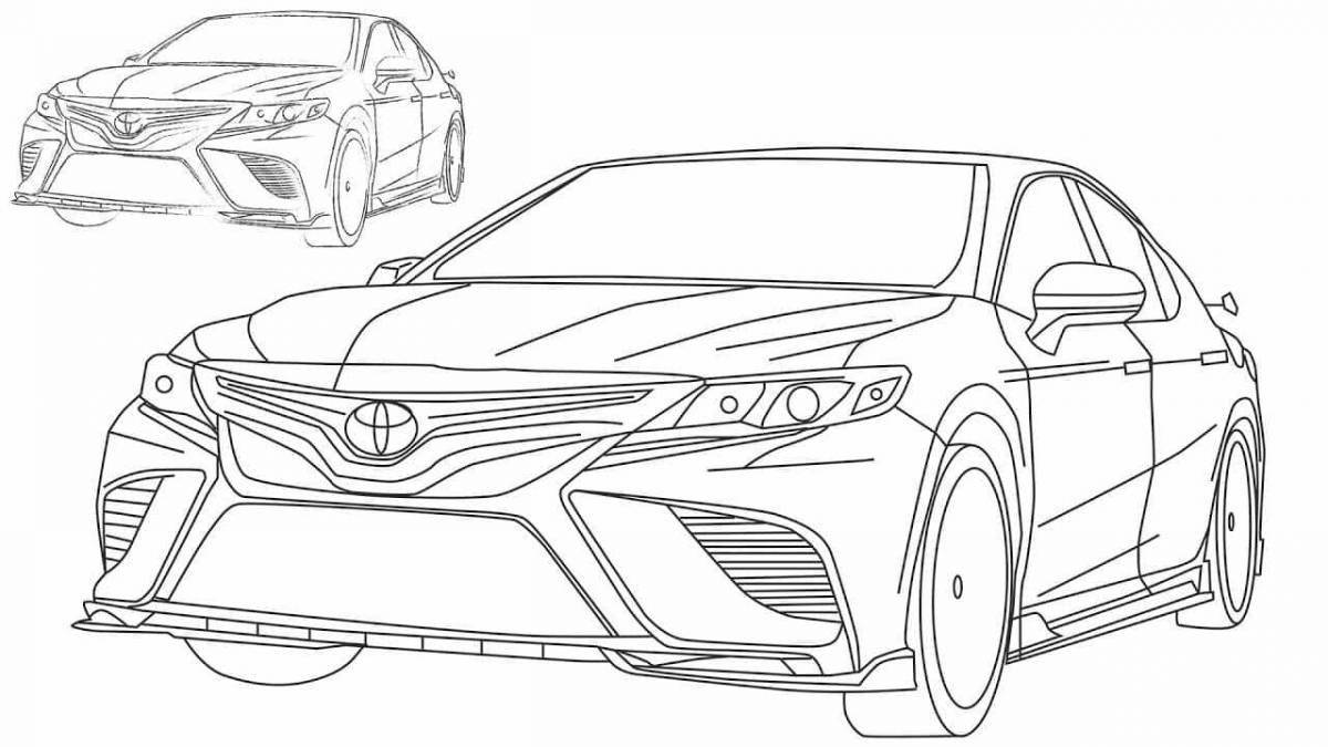 Toyota exquisite car coloring page