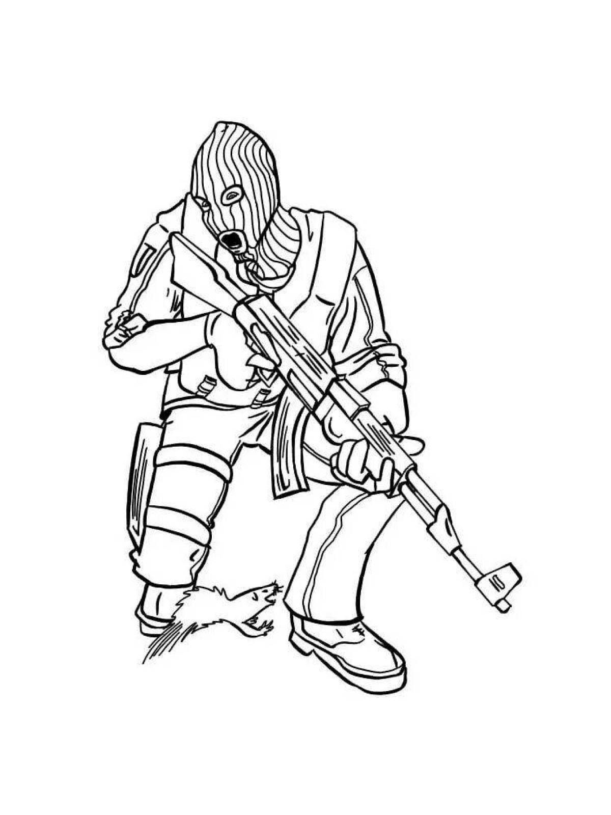 Colorful cs go coloring page