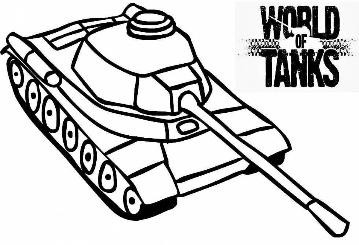 Coloring awesome tank figurine