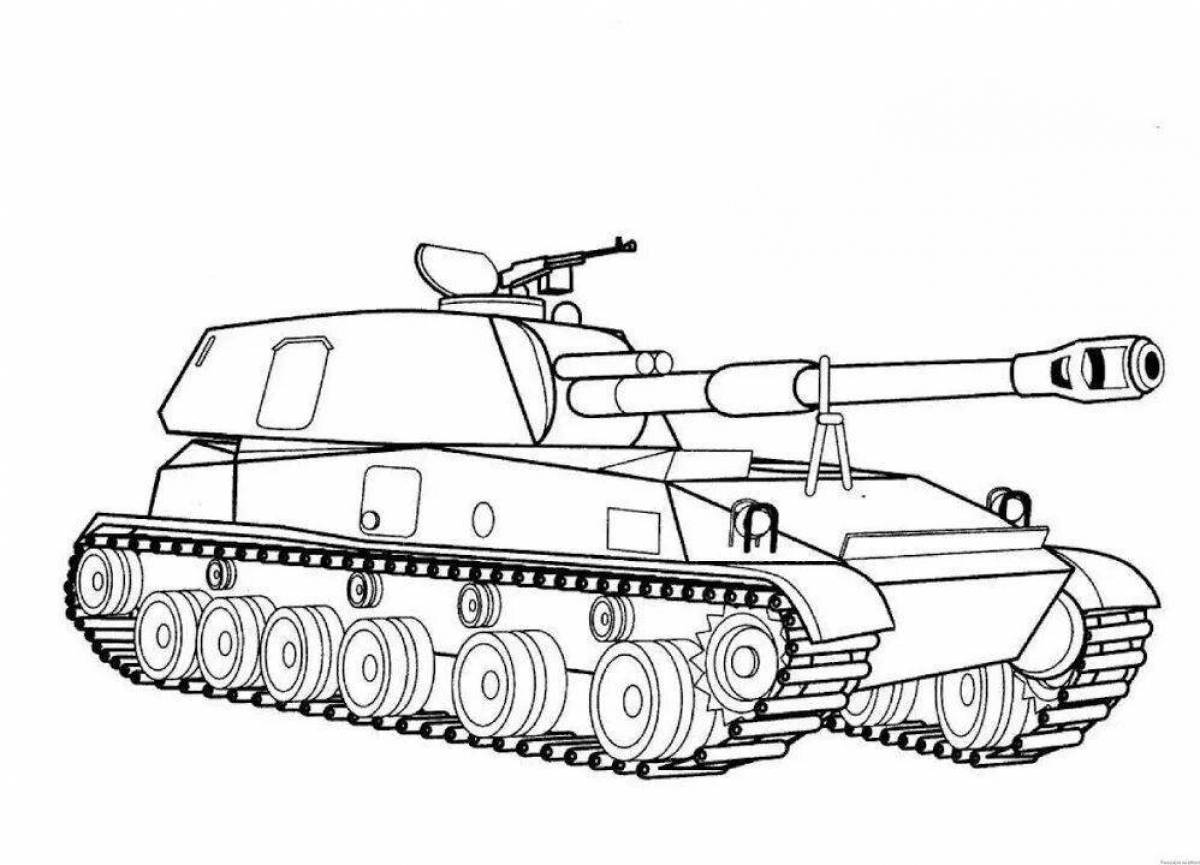 Раскраска уточненная фигурка танка