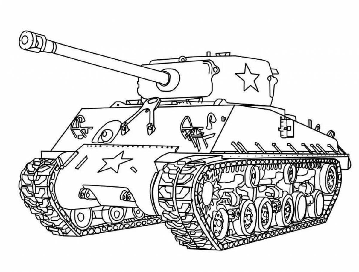 Adorable tank figurine coloring page