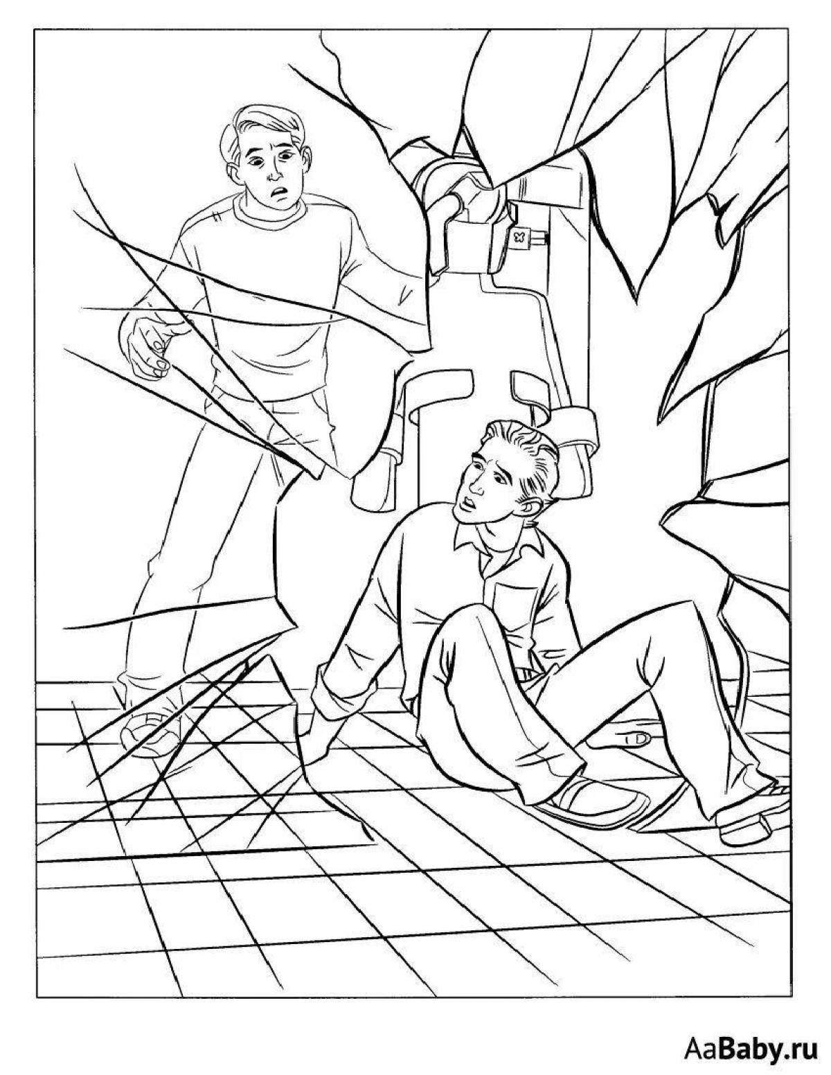 Peter parker's colorful coloring page