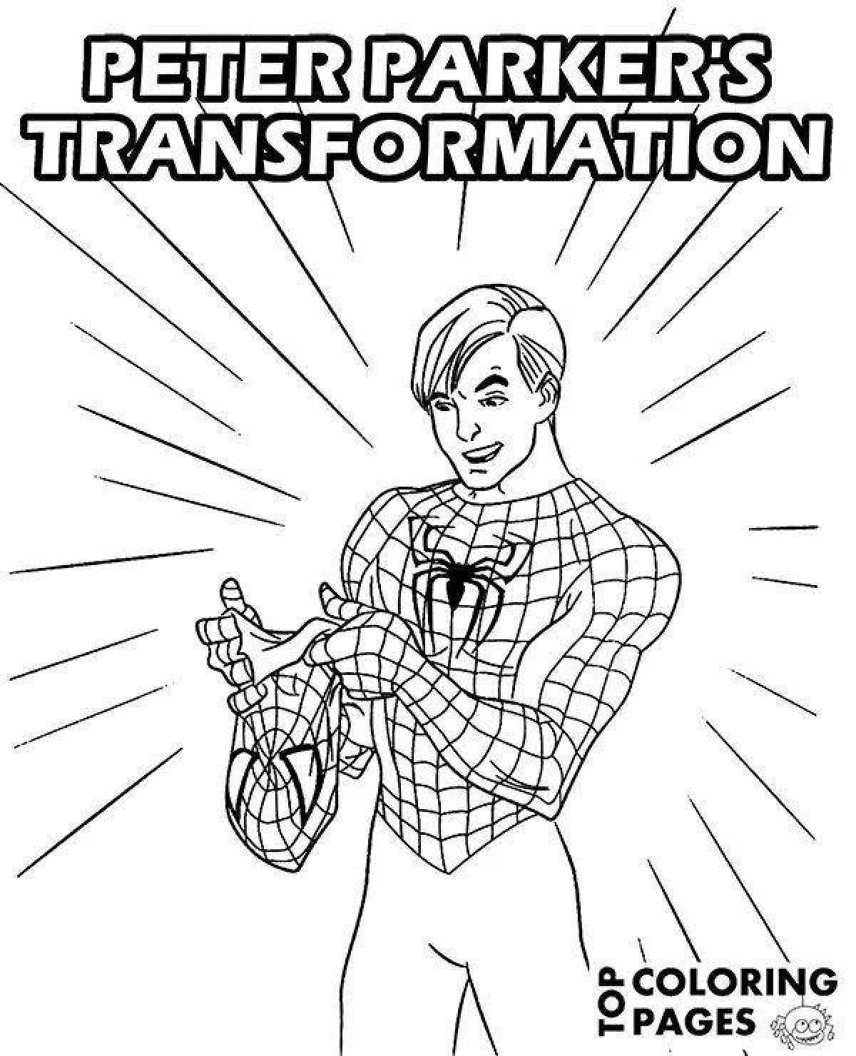 Coloring page stylish peter parker