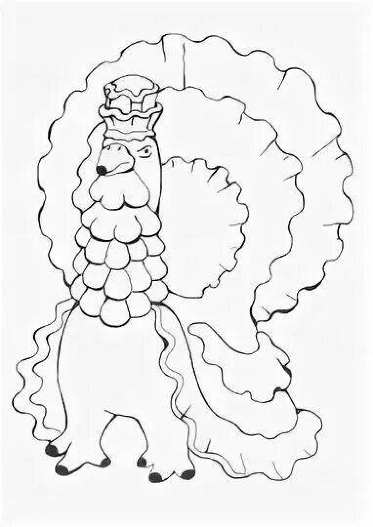 Coloring page sweet dymkovo turkey