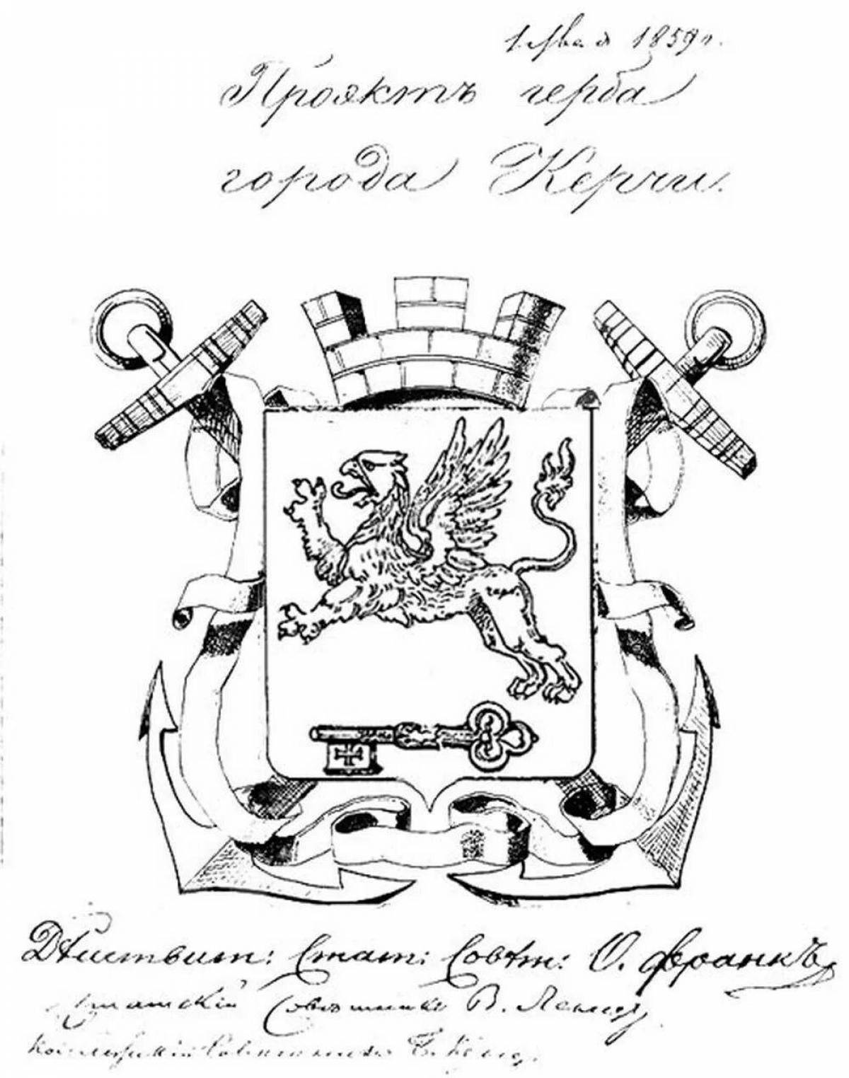 Coloring page state emblem of crimea