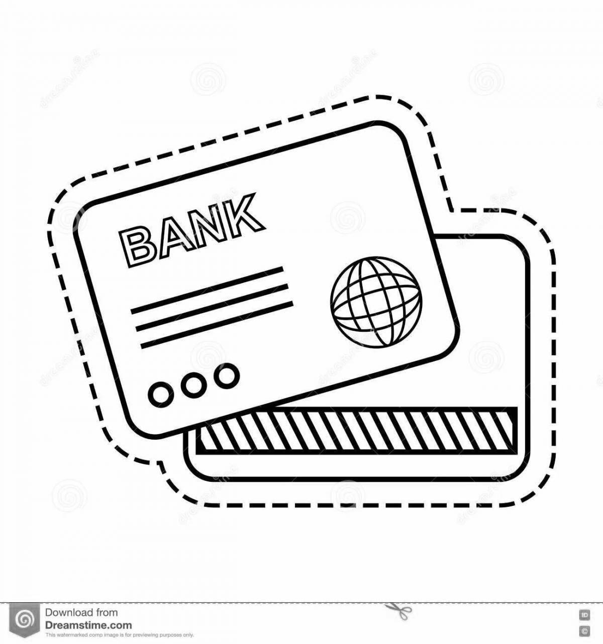 Joyful bank card coloring page
