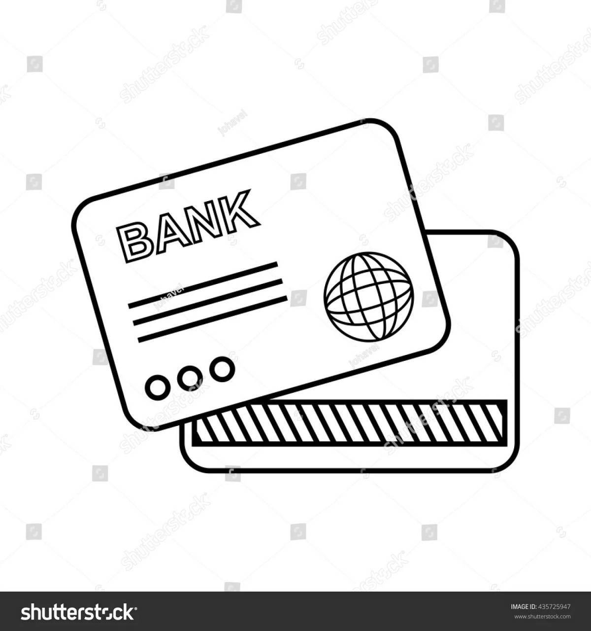 Gorgeous bank card coloring page
