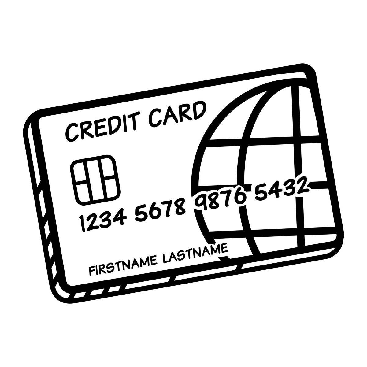 Раскраска гламурная банковская карта
