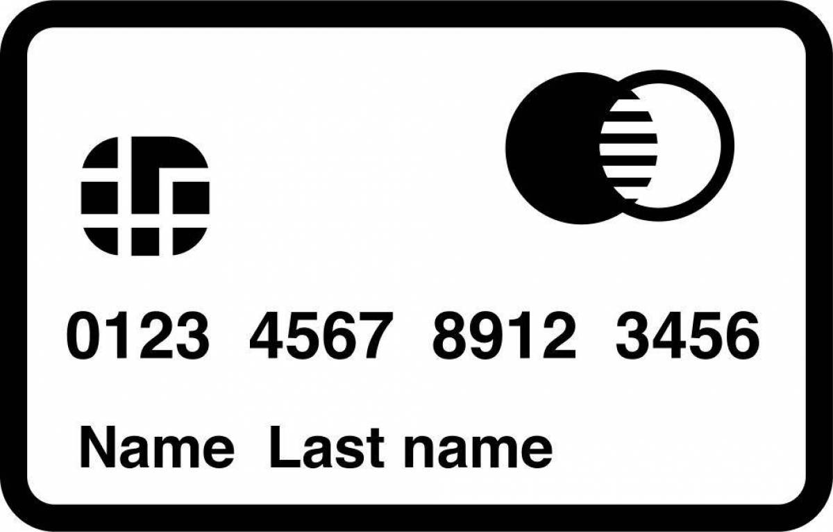Привлекательная банковская карта раскраски