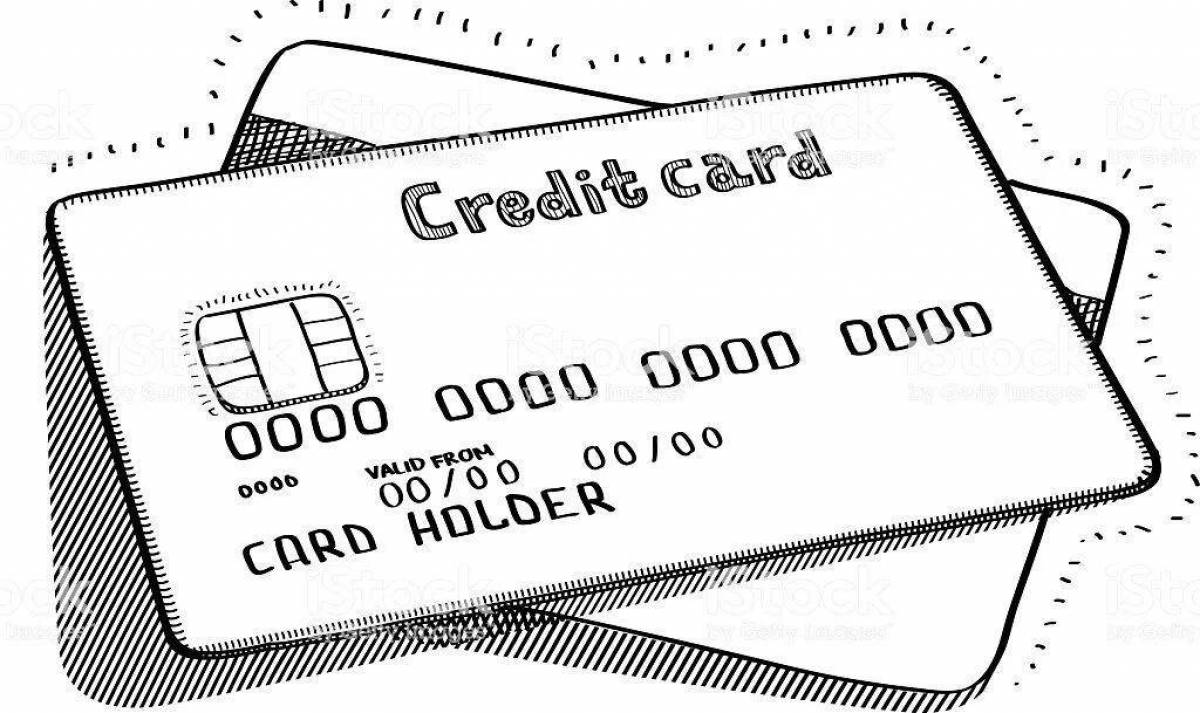 Tempting bank card coloring page