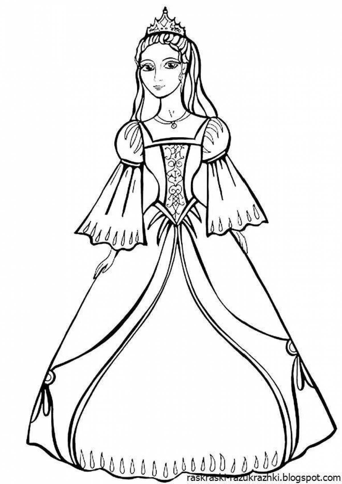 Royal queen coloring page for kids