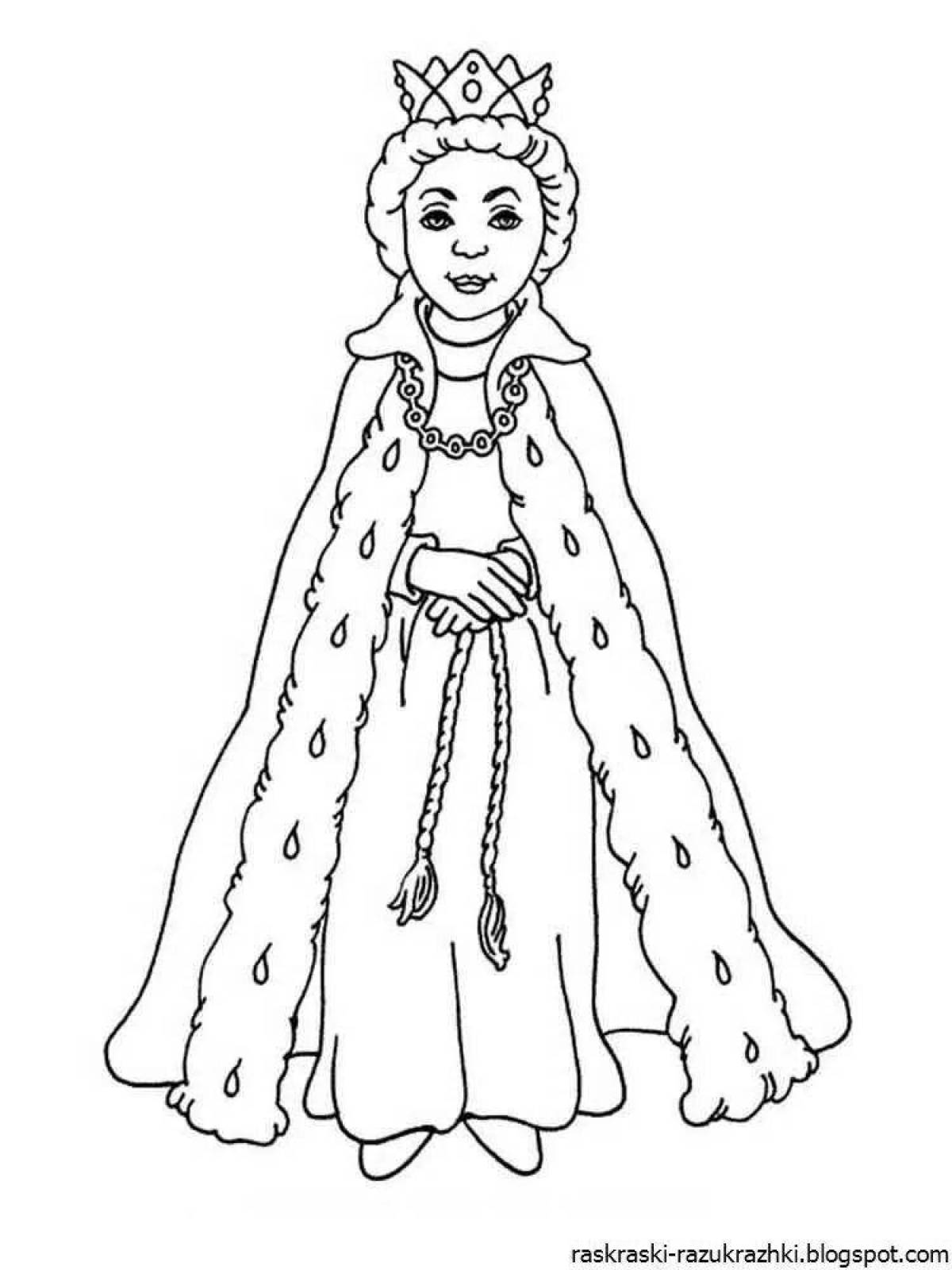 Exquisite queen coloring book for kids