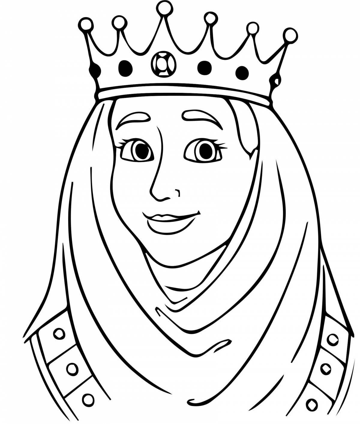 Bright queen coloring book for kids