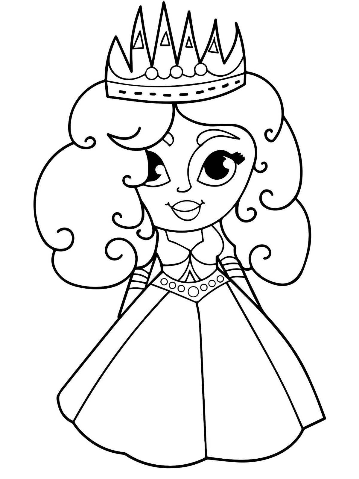 Adorable queen coloring book for kids