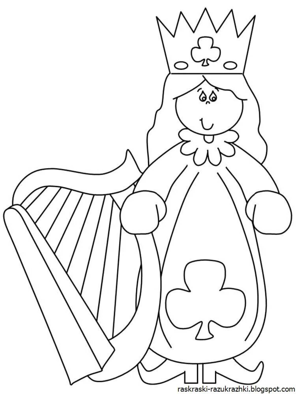 Fancy queen coloring pages for kids