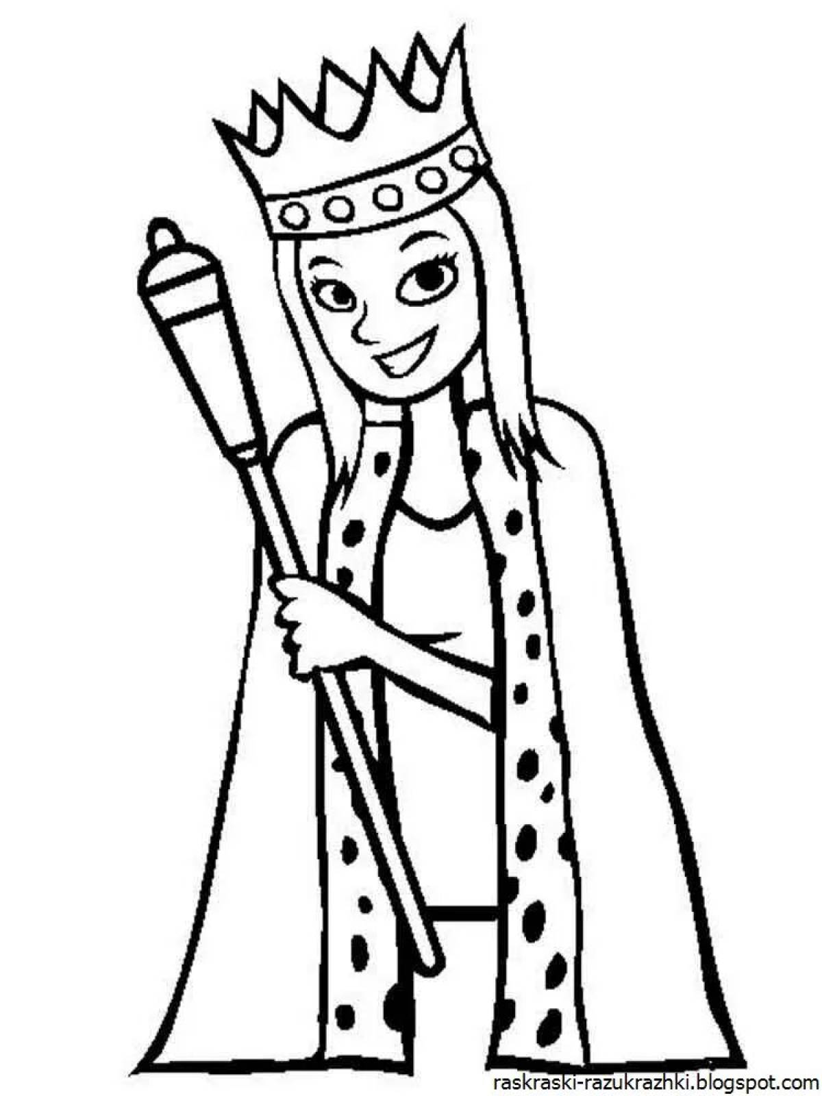 Creative queen coloring pages for kids