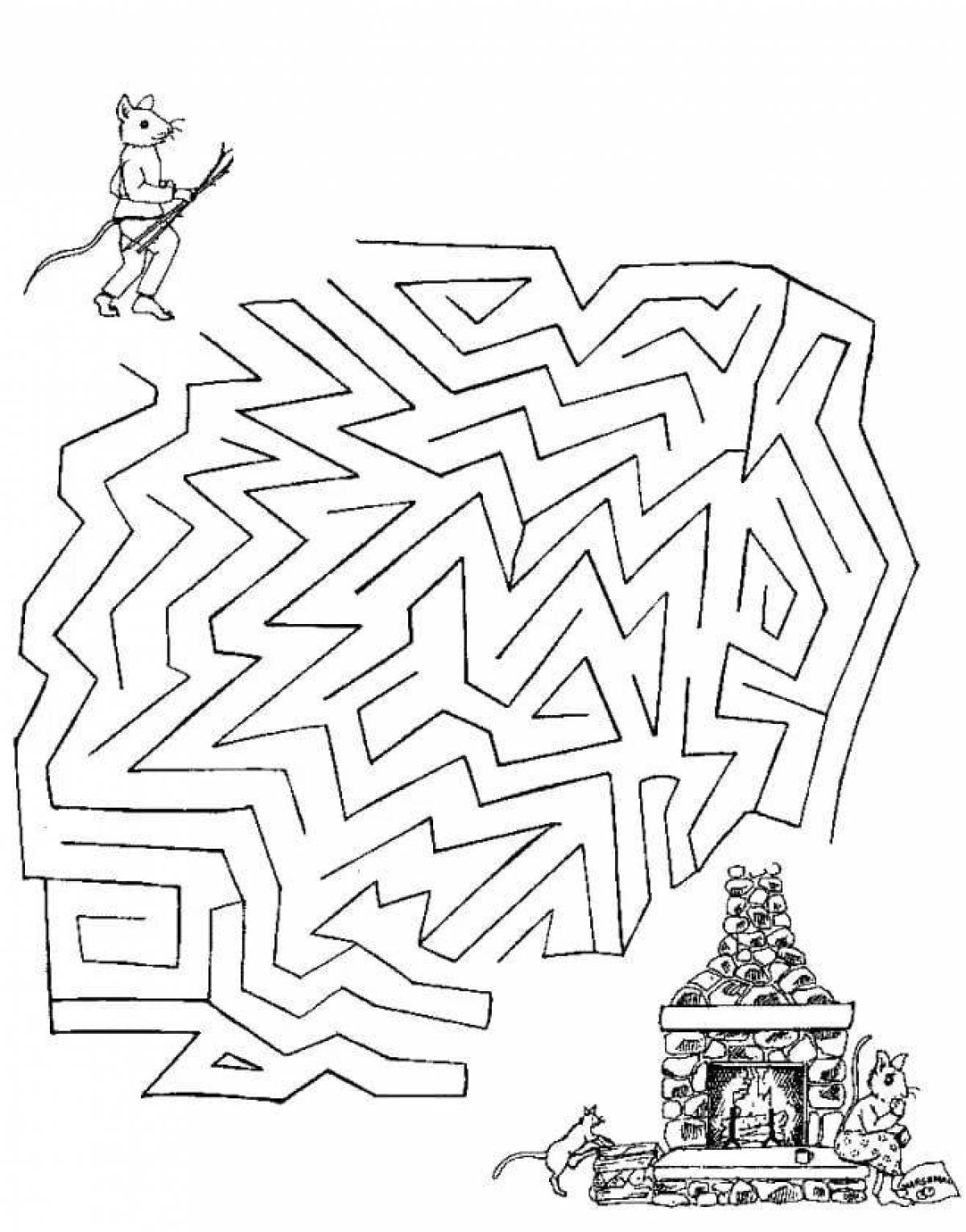 Intricate maze coloring book for kids