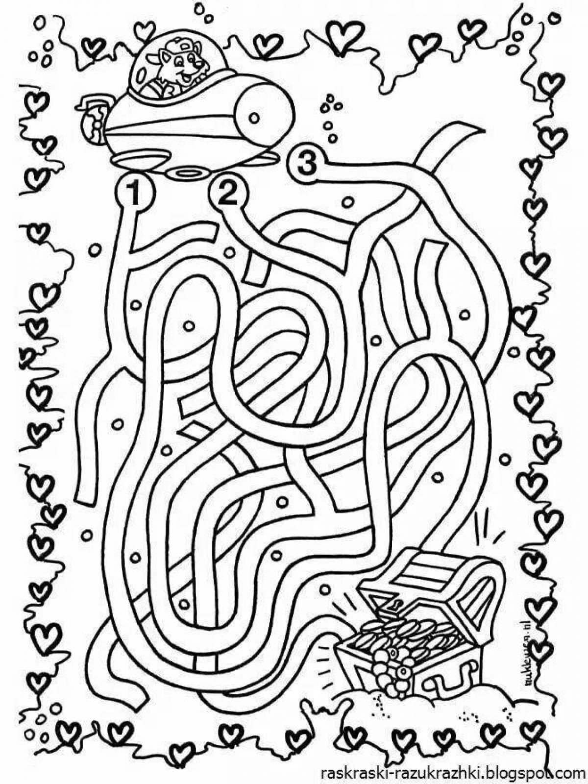 Vibrant maze coloring book for kids