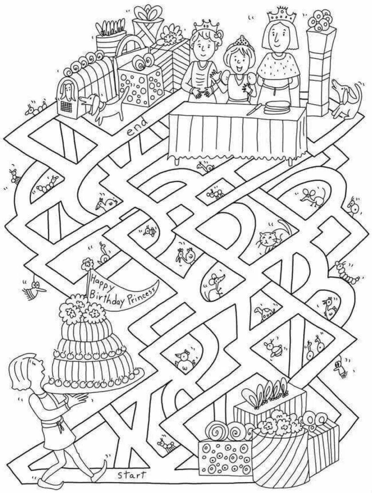 Fun coloring maze for kids
