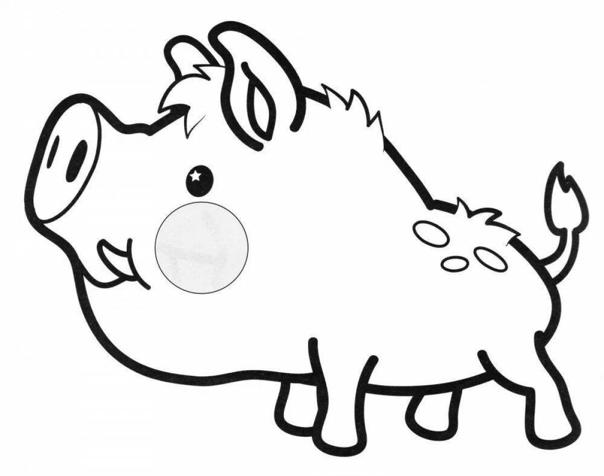 Vibrant boar coloring page for kids