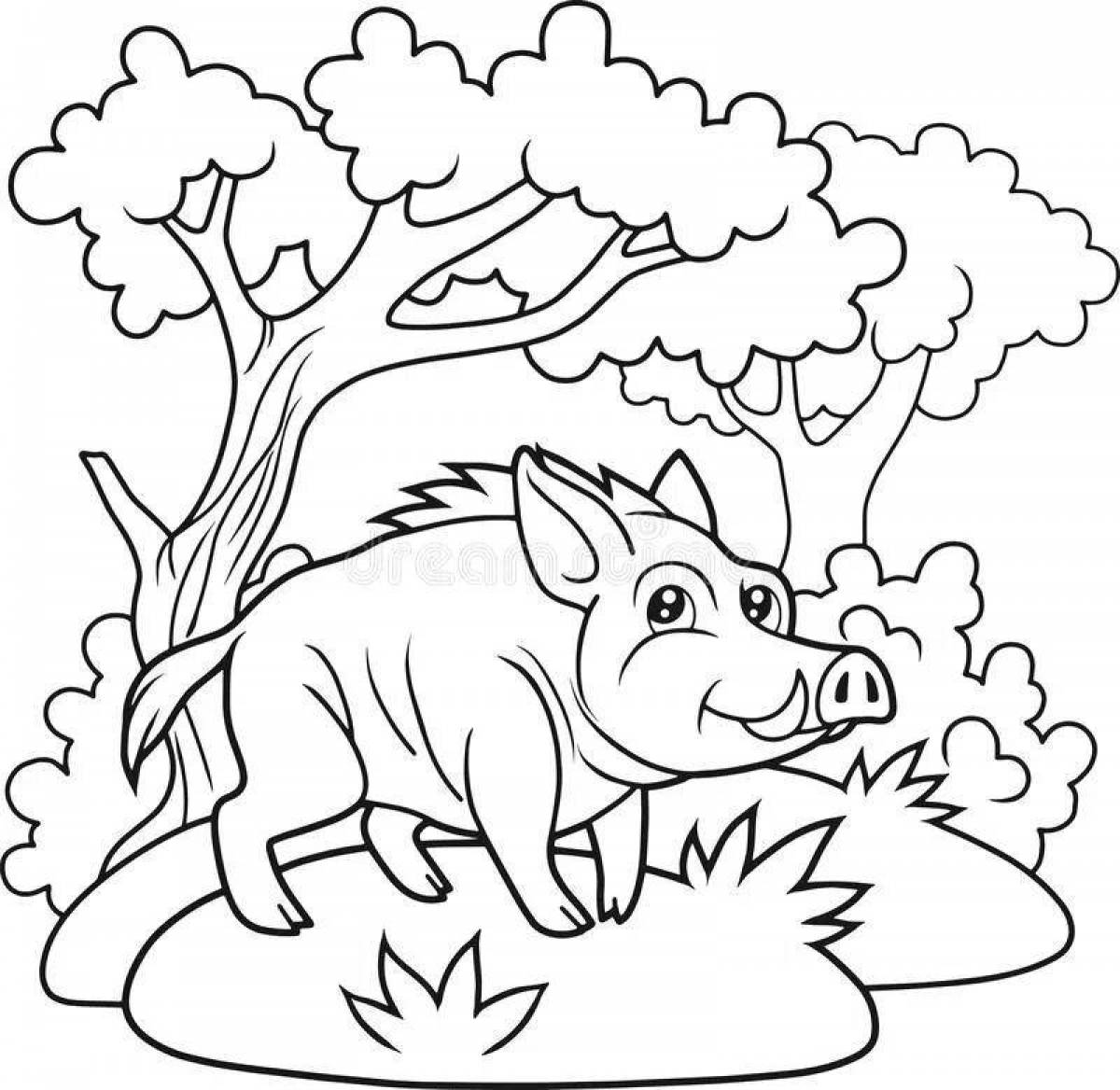 Cute boar coloring pages for kids