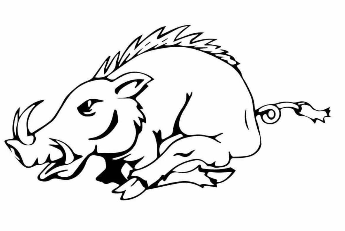 Adorable boar coloring page for kids