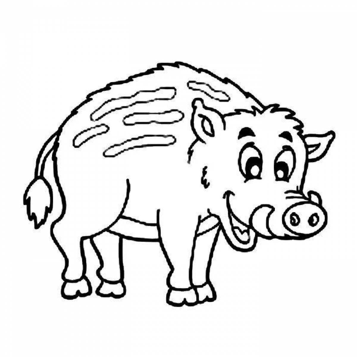 Innovative boar coloring page for kids