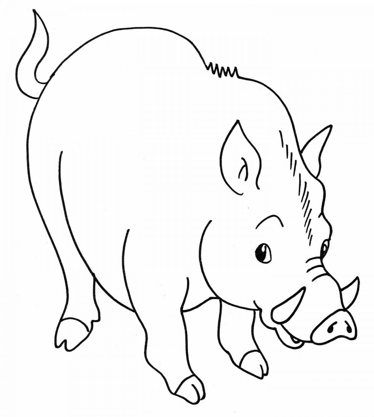 Inspirational boar coloring book for kids