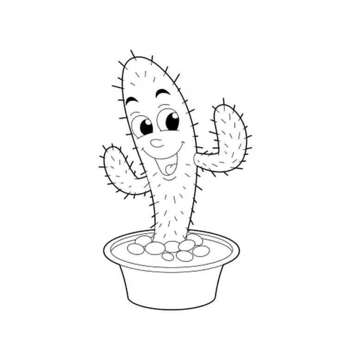 Cactus fun coloring for kids