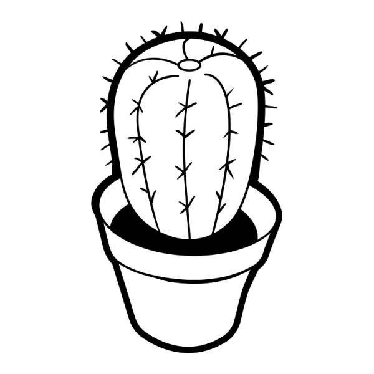 Playful cactus coloring page for kids